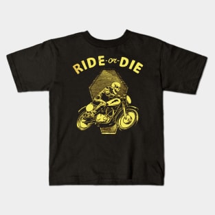 Ride or Die - Vintage Cafe Racer Motorcycles Kids T-Shirt